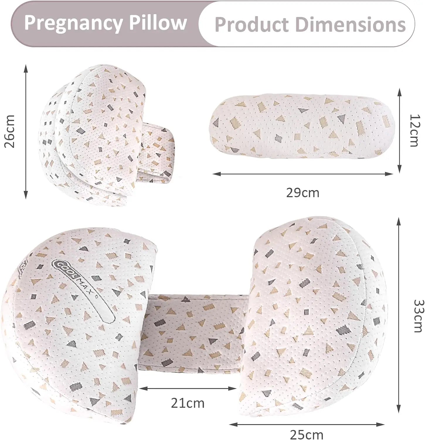 Pregnancy Pillow Maternity Pillow for Side Sleeping Comfort Full Body Support Pillow for Pregnant w/Detachable Adjustable Pillow