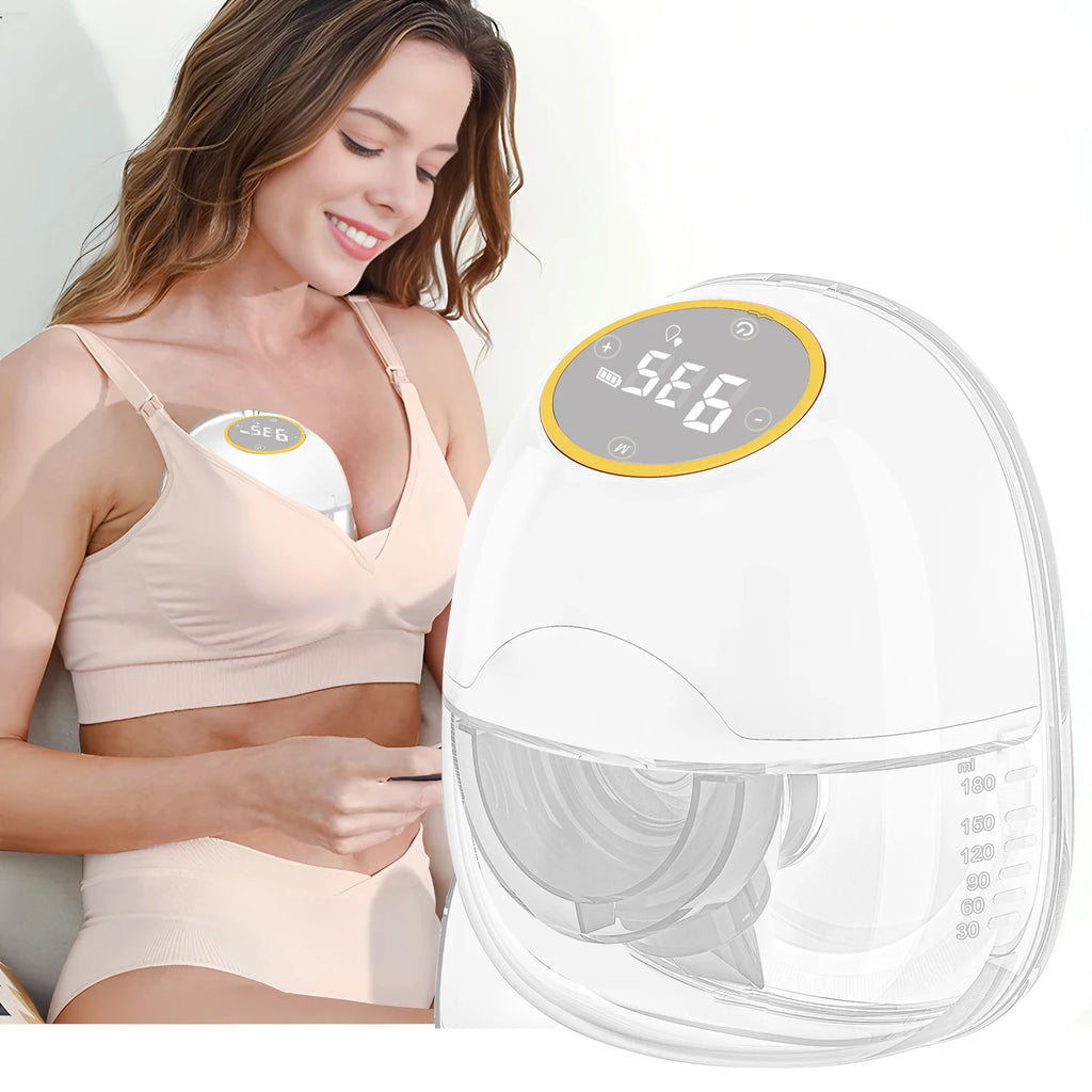Wearable Electric Breast Pump 3 Modes 9 Suction Levels Hands Free Breast Pumps Milk Collector Painless and low noise