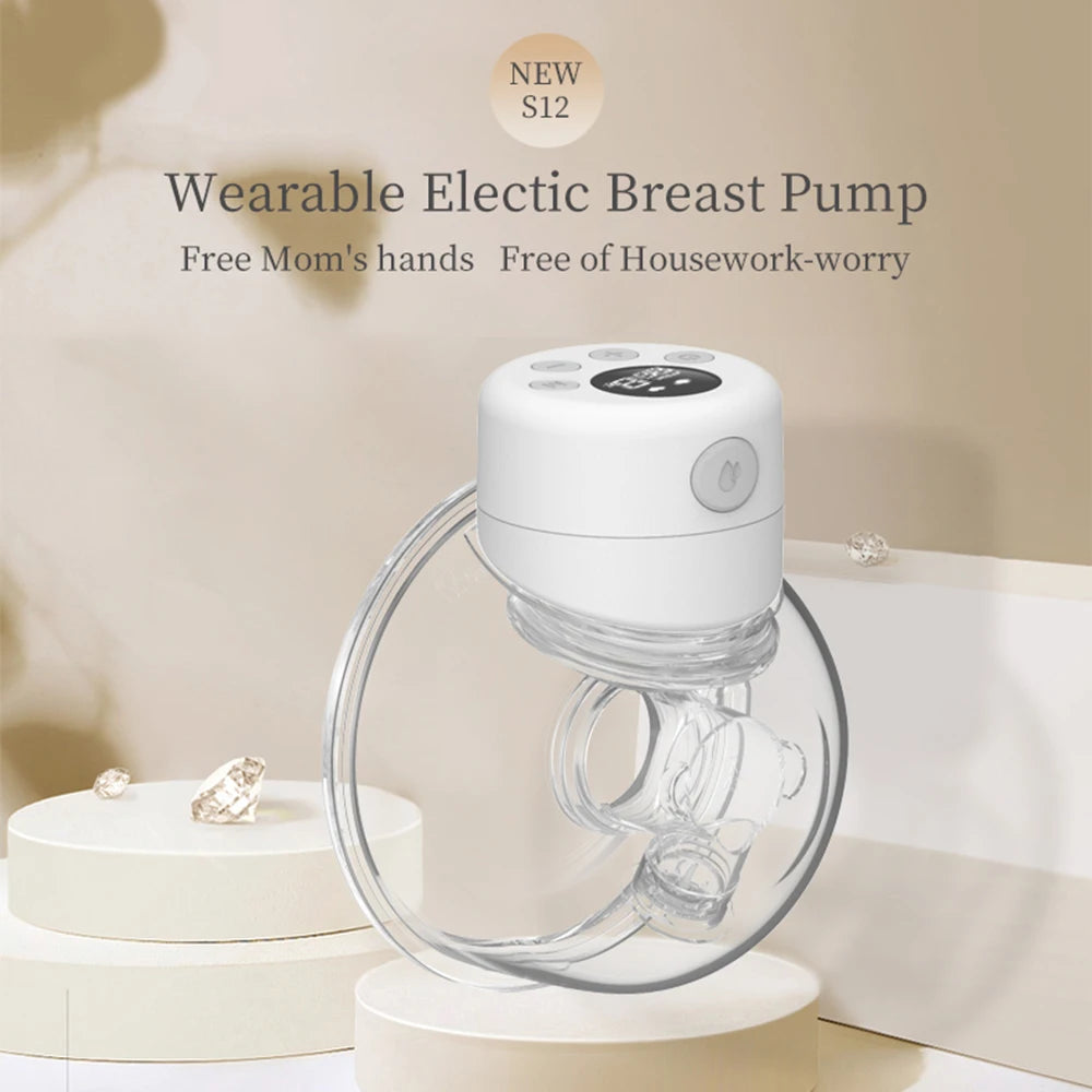 2/1pcs S12 Wearable Electric Breast Pump Silent Invisible Hands Free Breast Pump Comfort Milk Collector Milk Puller BPA-free