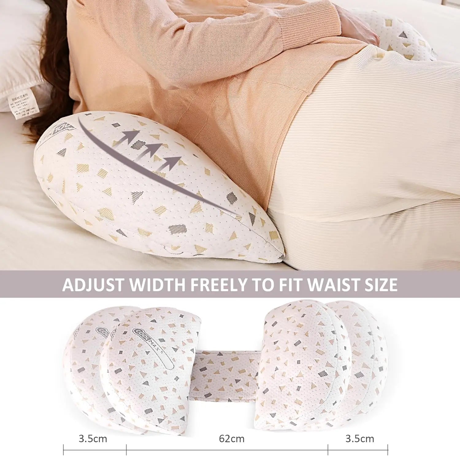 Pregnancy Pillow Maternity Pillow for Side Sleeping Comfort Full Body Support Pillow for Pregnant w/Detachable Adjustable Pillow