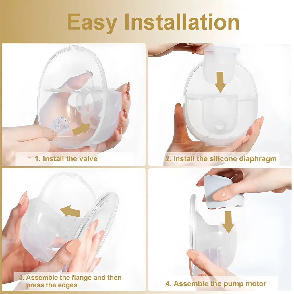 Wearable Electric Breast Pump 3 Modes 9 Suction Levels Hands Free Breast Pumps Milk Collector Painless and low noise