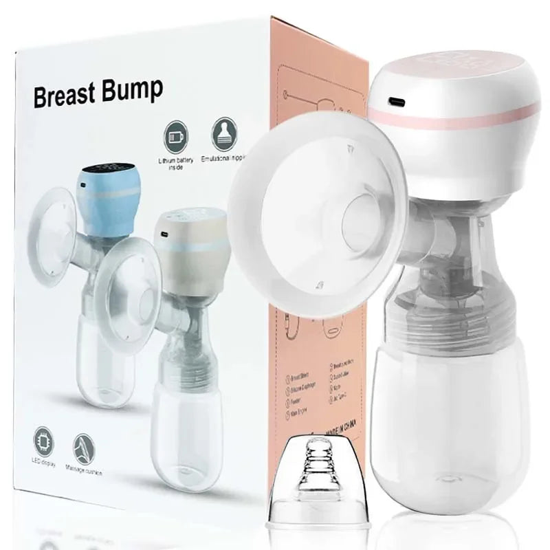 Rechargable Breast Pump Low Noise Electric Milk Puller Automatic Milker Comfort Breastfeeding Postpartum Care 180ML Milk Bottle