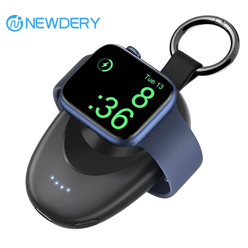 NEWDERY Battery Pack 1400mAh Portable Wireless Charger for Apple Watch Series 10 9 8 7 6 5 4 3 Ultra 2 Fast Charging Power Bank