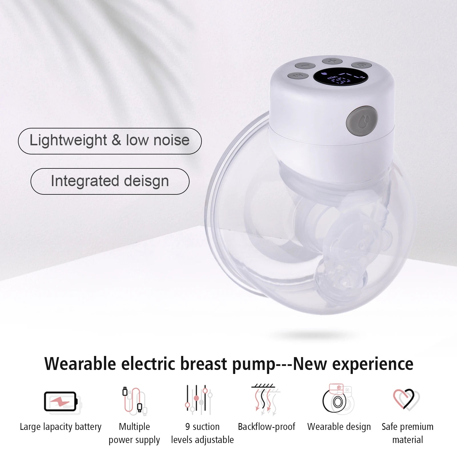 2/1pcs S12 Wearable Electric Breast Pump Silent Invisible Hands Free Breast Pump Comfort Milk Collector Milk Puller BPA-free