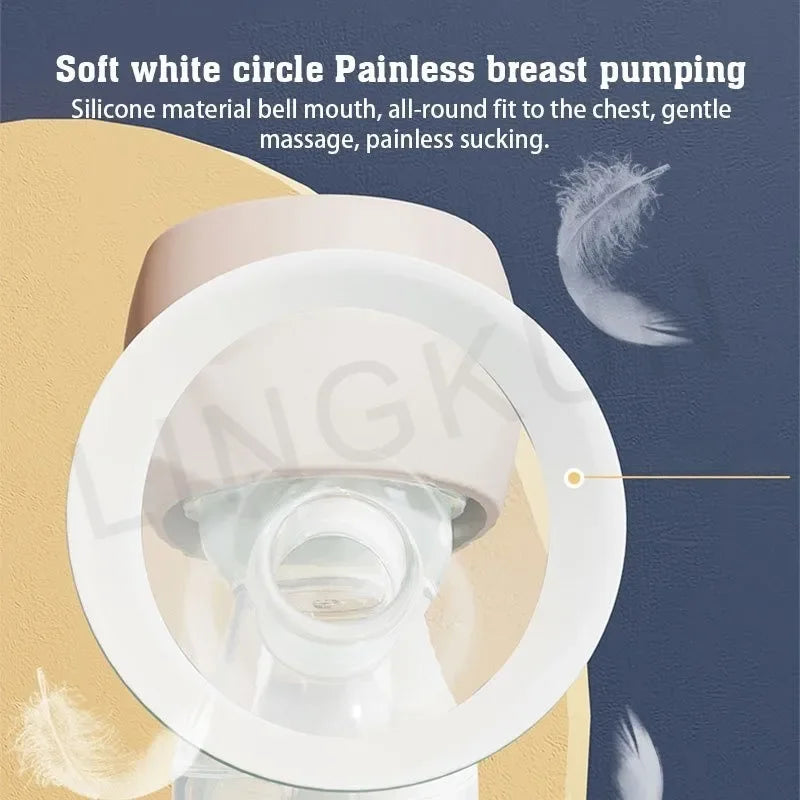 Rechargable Breast Pump Low Noise Electric Milk Puller Automatic Milker Comfort Breastfeeding Postpartum Care 180ML Milk Bottle