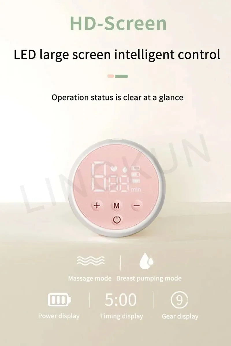 Rechargable Breast Pump Low Noise Electric Milk Puller Automatic Milker Comfort Breastfeeding Postpartum Care 180ML Milk Bottle