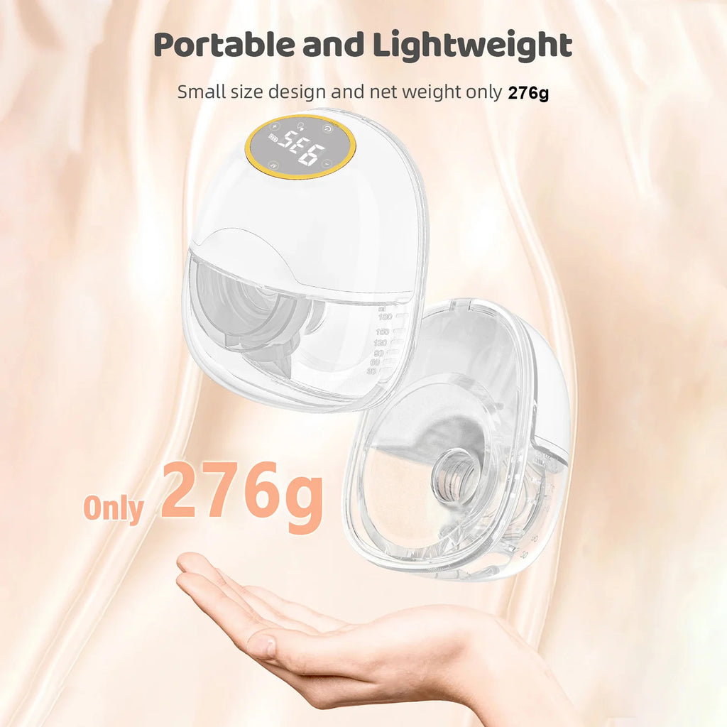 Wearable Electric Breast Pump 3 Modes 9 Suction Levels Hands Free Breast Pumps Milk Collector Painless and low noise