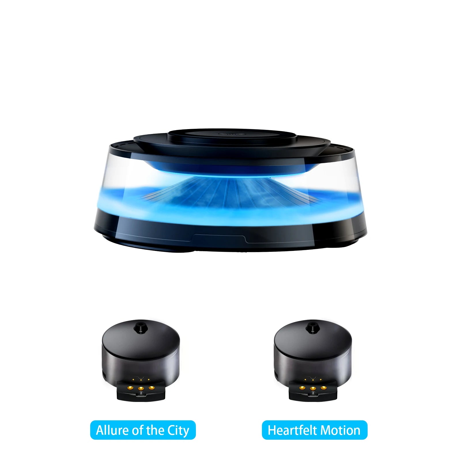 3-in-1 Car Diffuser with 15W Fast Wireless Charger (Qi/Phones) + RGB Lighting | Auto On/Off via Motion | Essential Oils, Magneti