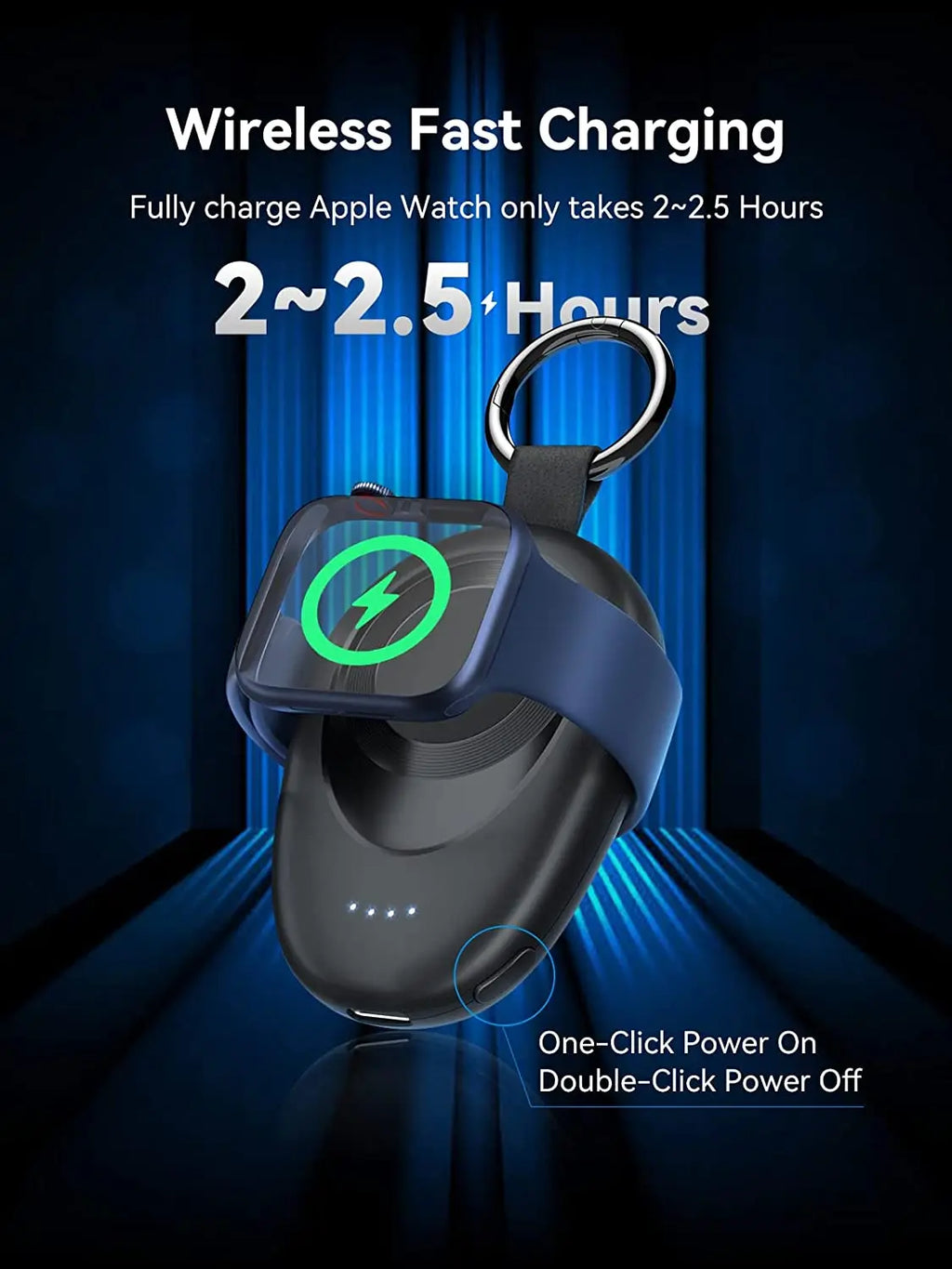 NEWDERY Battery Pack 1400mAh Portable Wireless Charger for Apple Watch Series 10 9 8 7 6 5 4 3 Ultra 2 Fast Charging Power Bank