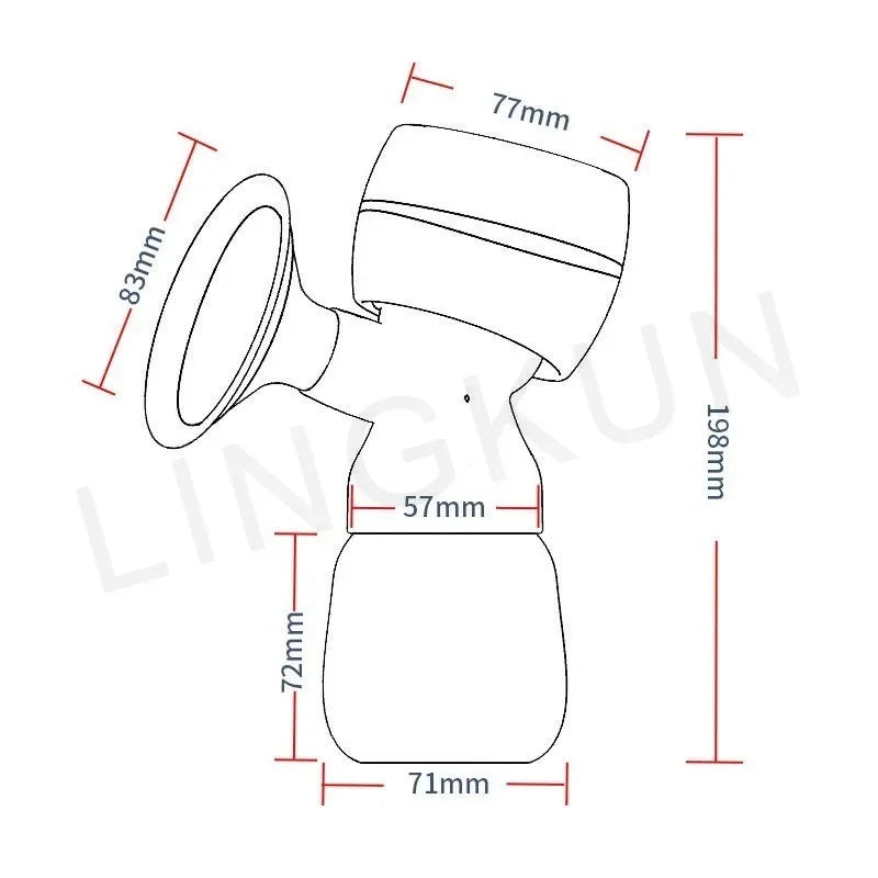 Rechargable Breast Pump Low Noise Electric Milk Puller Automatic Milker Comfort Breastfeeding Postpartum Care 180ML Milk Bottle
