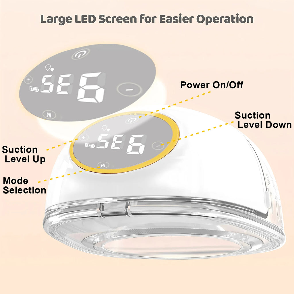 Wearable Electric Breast Pump 3 Modes 9 Suction Levels Hands Free Breast Pumps Milk Collector Painless and low noise