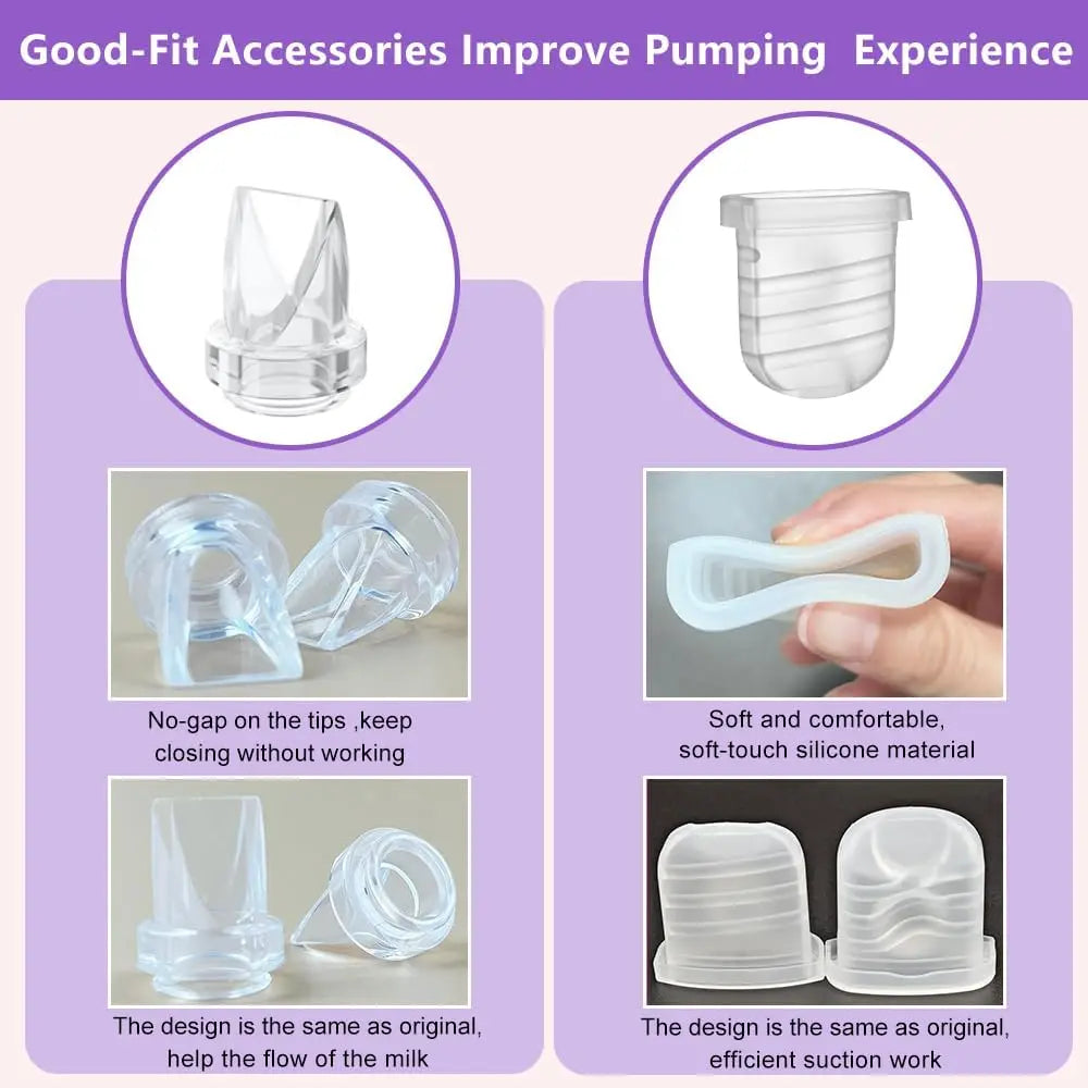Full S32 Breast Pump Set with 24/27mm Flange for NCVI NICEGREEN Nuliie Zooawa Sunnaltree Wearable Breast Pump Replacement Parts