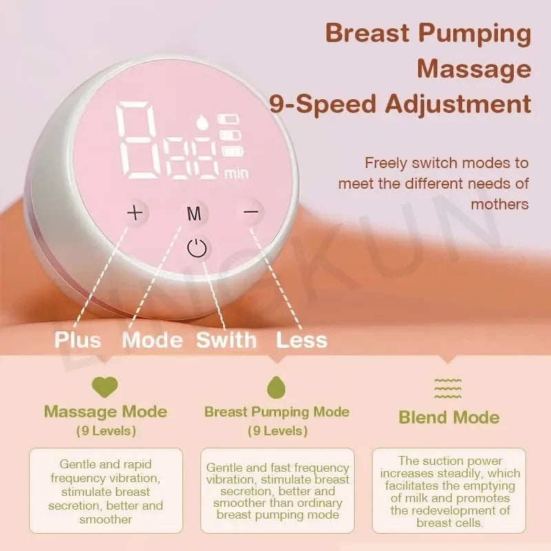 Rechargable Breast Pump Low Noise Electric Milk Puller Automatic Milker Comfort Breastfeeding Postpartum Care 180ML Milk Bottle